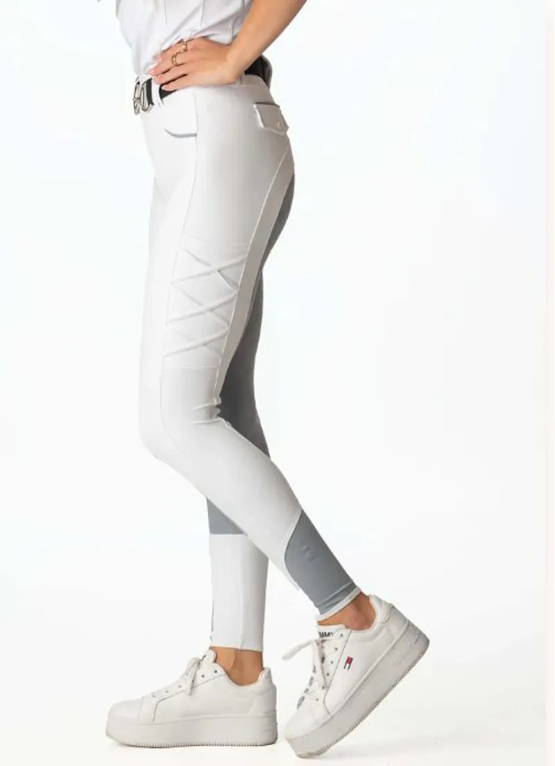 Eclat Equestrian LegUps Leggings -White Grey-1